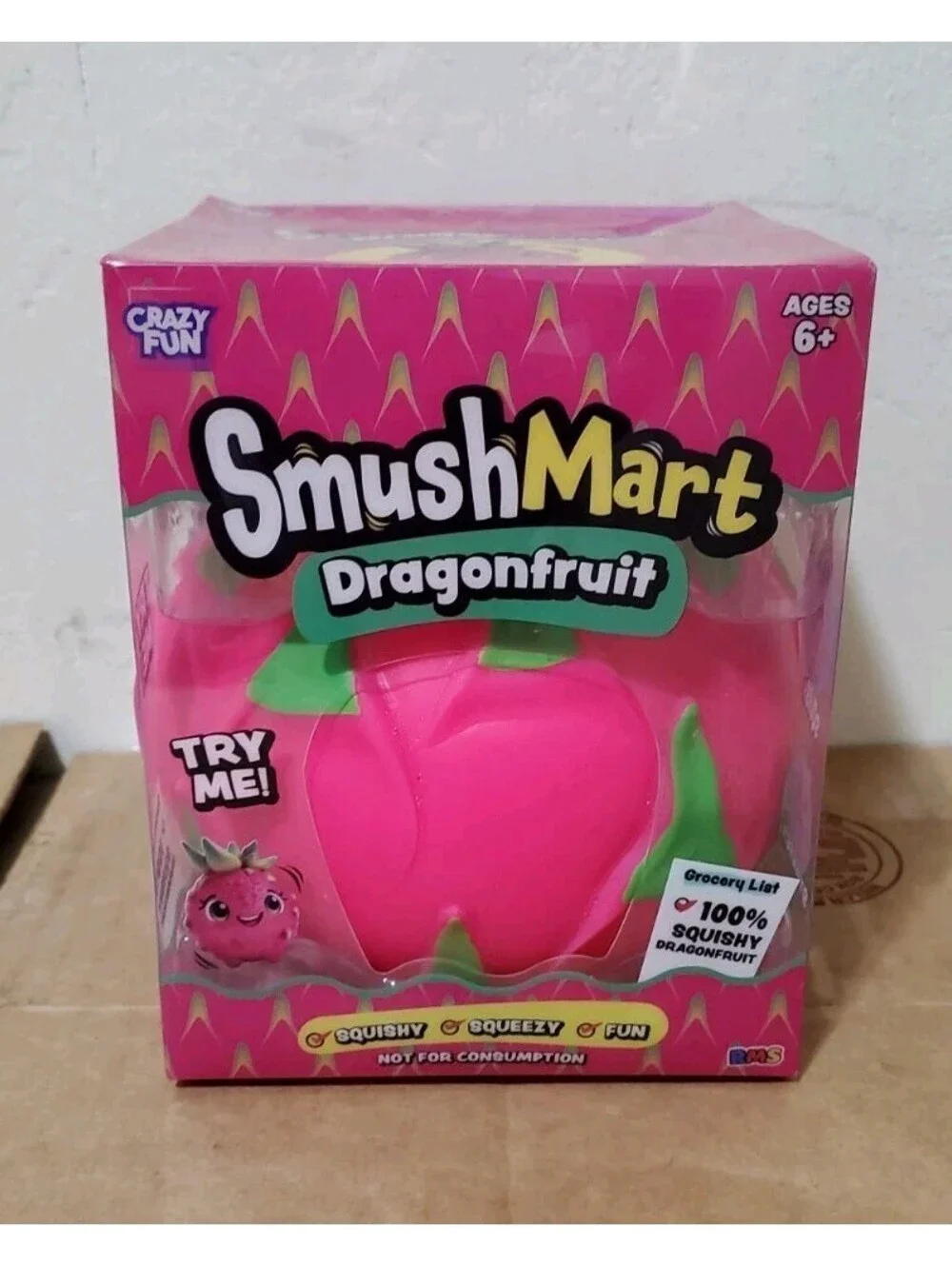 Smush Mart Dragonfruit Squishy Toy Crazy Fun RMS International NIB New 2026